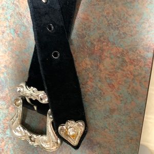 The Limited Velvet belt with silver buckle